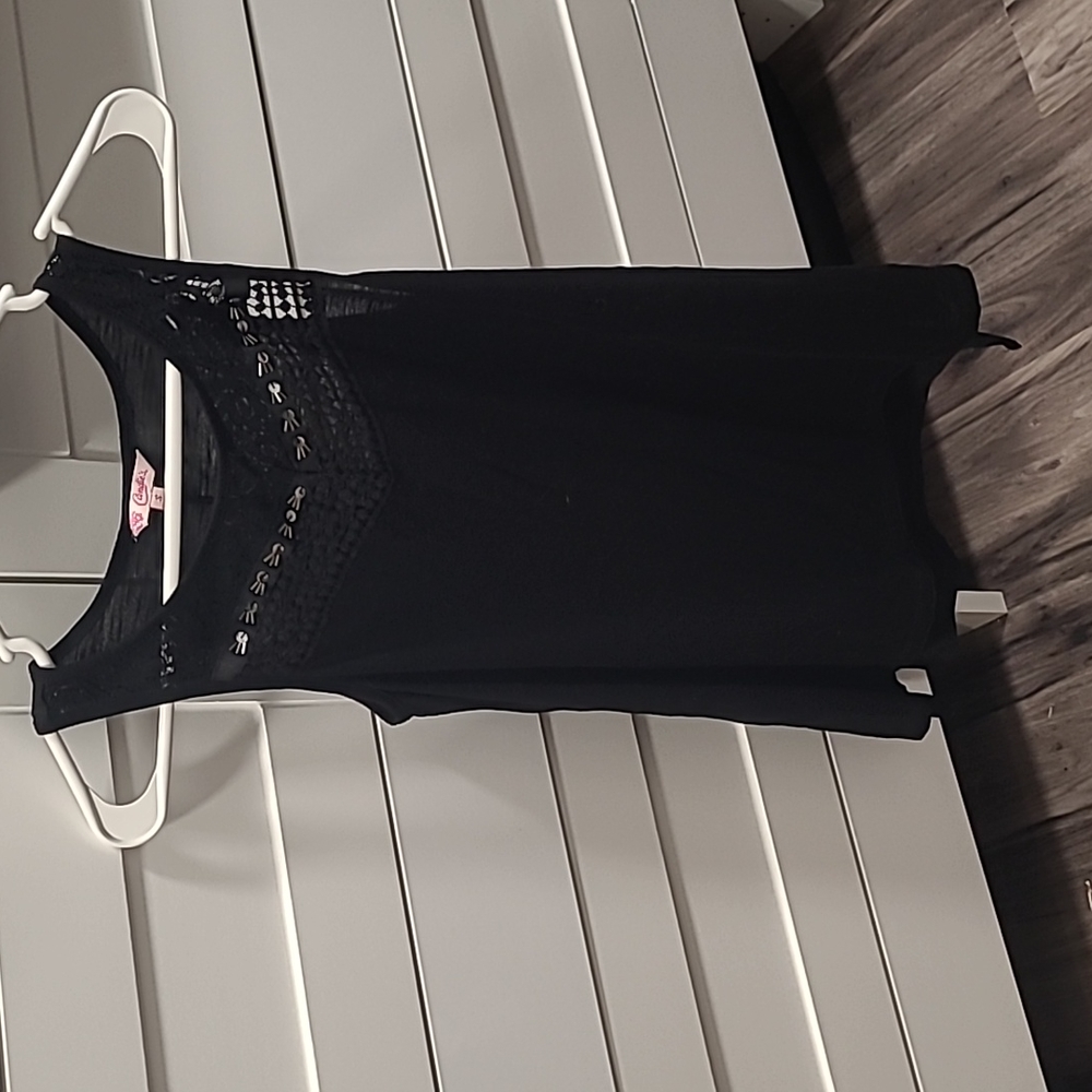 Candies black tank with sequence